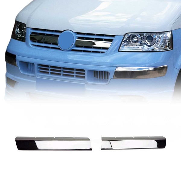 KüHlergrill Leisten Grillleisten FüR VW T5 2003-2010 Edelstahl Chrom 2Tlg-image