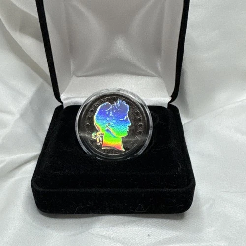 1912 Barber Half Dollar Black Ruthenium & Silver Hologram Holonight Edition COA