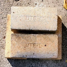 Four 4, Vintage Ute-L Firebrick , Utah Fire Clay Co – Kiln Forge Fireplace Glass