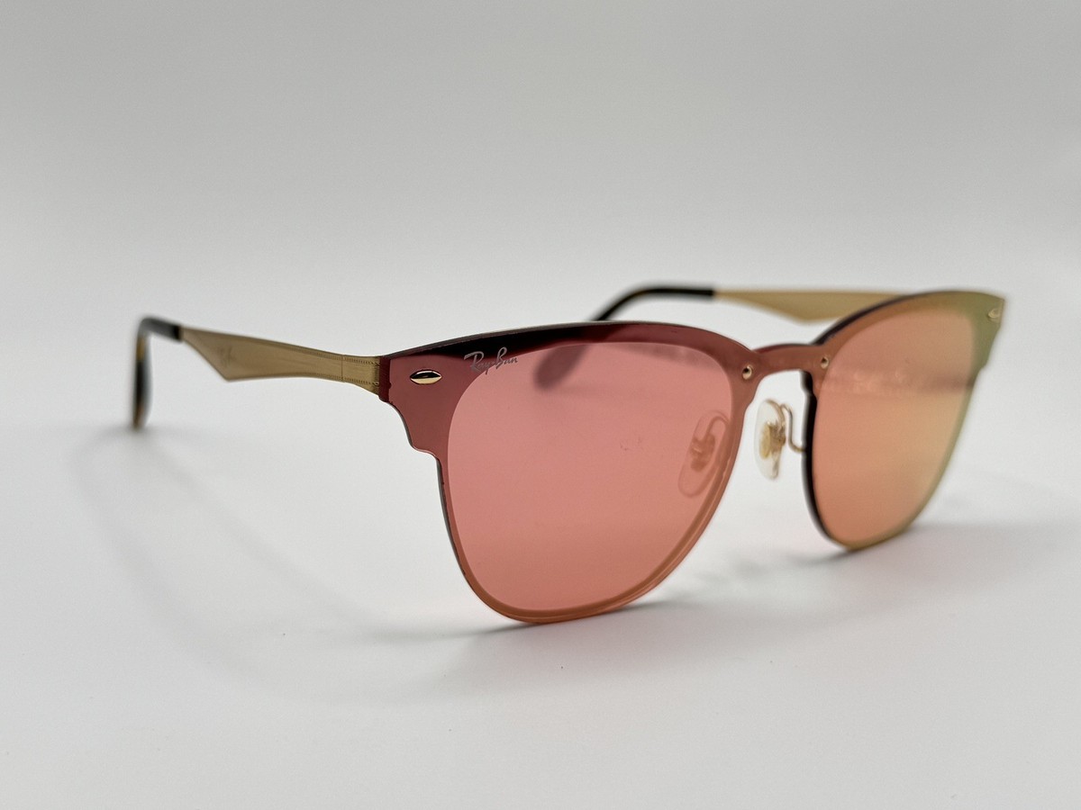 Ray-Ban Blaze Clubmaster RB3576-N 043/E4 Gold/Pink Sunglasses