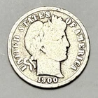 1900 Barber Silver Dime 126 Years Old, 0.90 Silver, Good Details, $0.99 Start