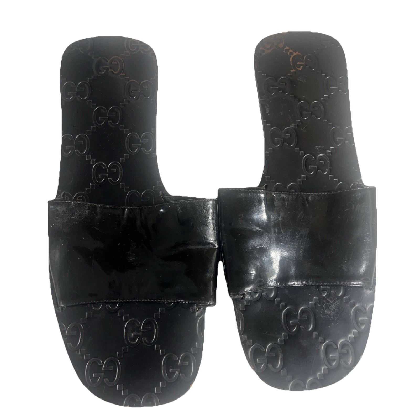 Gucci Flats Slides Sandals 8.5 GG Guccicima Footbed Thong Flip Flop Slides Shoes-image