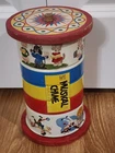 Vintage Fisher Price Tin Litho Musical Chime Toy Roller WO/Handle Nursery Rhymes