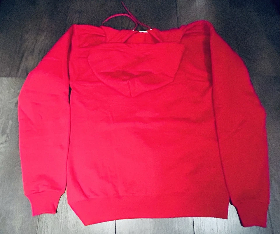 Chaqueta Hanes EcoSmart roja cremallera completa con capucha 2 bolsillos para mujer talla pequeña” Foto 4 de 4