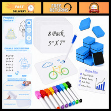 8 Pack Small Double-Sided Dry Erase White Boards, 5x7 Inch, Portable  Versatile