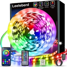 Leeleberd 32.8ft Led Strip Lights Smart App Music Sync Color Changing RGB Led...