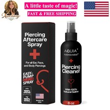 Piercing Aftercare Spray Ear Piercing Cleaner 8oz Saline Spray for Pierci...