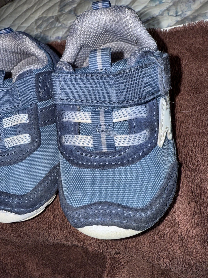 Infant Boys Stride Rite Brand Blue Tennis Shoes Size 3m - Image 4 of 4