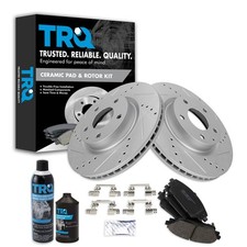 TRQ Front Performance Brake Pad  Rotor Kit, with Chemical Kit Ceramic Vented...