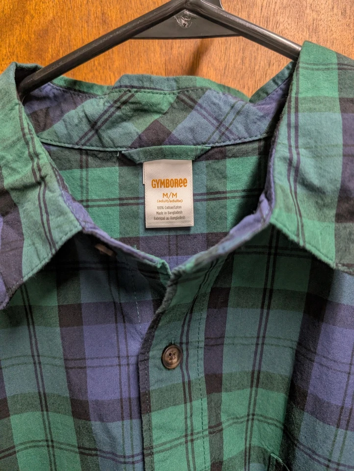NUEVO CON ETIQUETAS Para hombres Gymboree Algodón Abotonado Manga Larga Camisa a Cuadros Mediana Bosque Nobel Foto 3 de 4