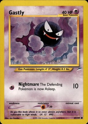 Pokemon Neo Destiny Common Gastly 65/105 - Near Mint (NM)