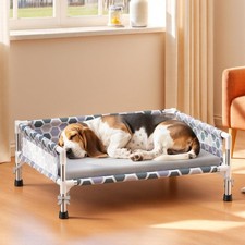 Elevated Dog Bed, Cooling Outdoor Dog Cot with with Breathable Mesh, Raised P...