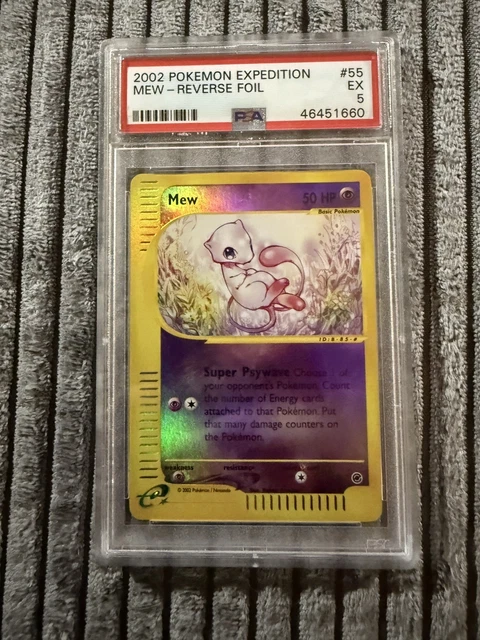 Pokemon 2002 Expedition Mew 055/165 Reverse Holo PSA 5 E-Reader Vintage English
