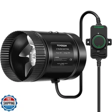 VIVOSUN Inline Booster Duct Fan 4” 106 CFM with Speed Controller, HVAC Exhaus