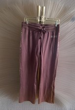 Y2K BCBGMAXAZRIA Purple Sweatpants Silver Side Studs Drawstring Lounge Large