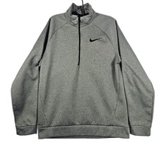 Nike Mens Med 1/2 Zip Pullover Sweatshirt Sweater Dri Fit Fleece Lined Grey Warm