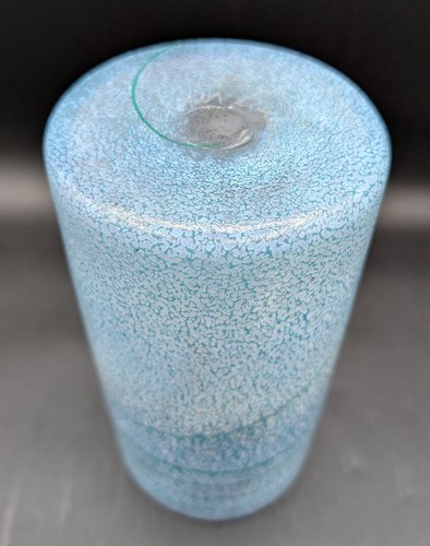 Taylor Backes Modernariato Cilindro Studio Arte Vaso Vetro Bianco Blu Rosso e Verde - Foto 7 di 13
