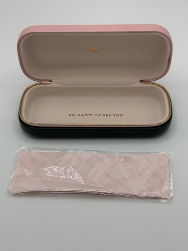 Custodia per occhiali da sole Kate Spade rosa verde regolare autentica con panno - Foto 5 di 9