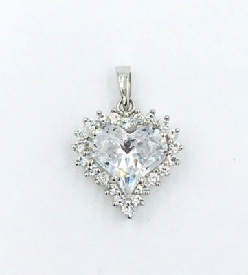 Stauer DiamondAura True Heart Sterling Silber Love Anhänger