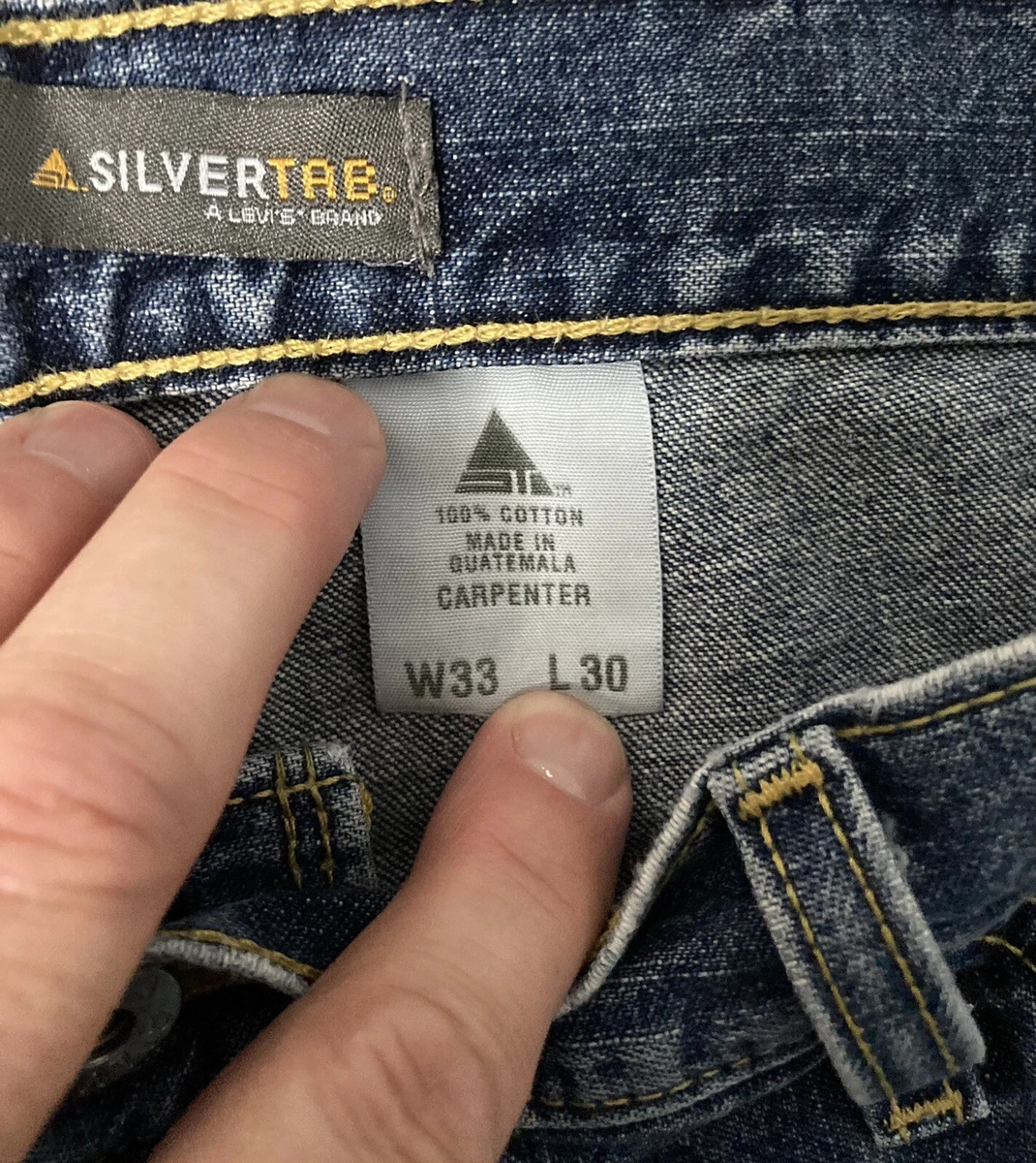 VTG Levis Silver Tab Jeans Mens 33x30 Y2K Carpenter Denim Loose 2003