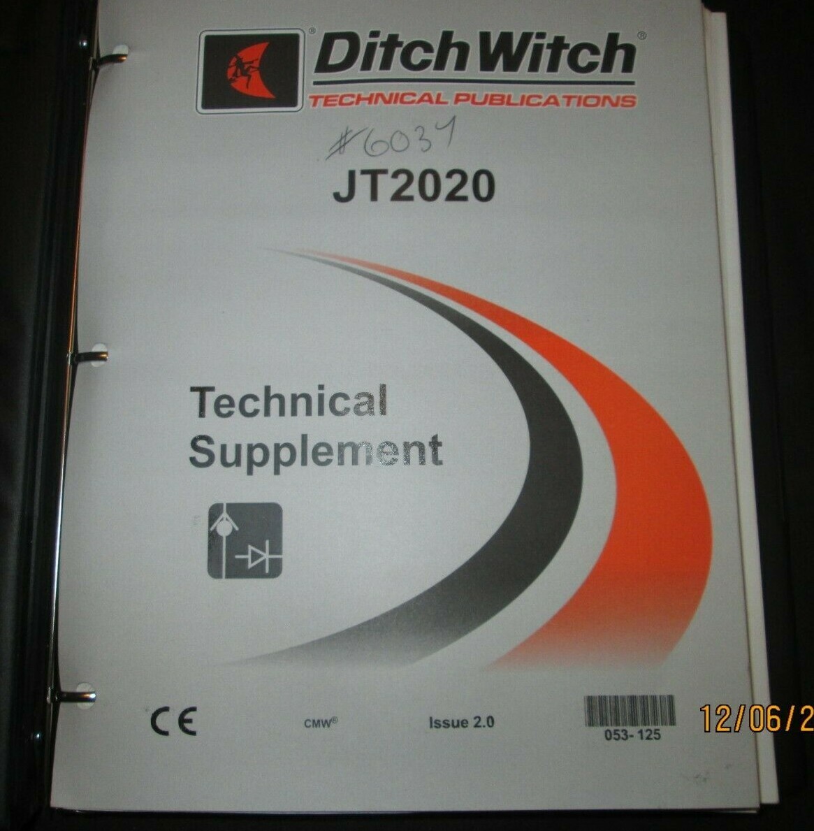 Ditch Witch JT2020 Mach 1 Operator Manual Technical Supplement