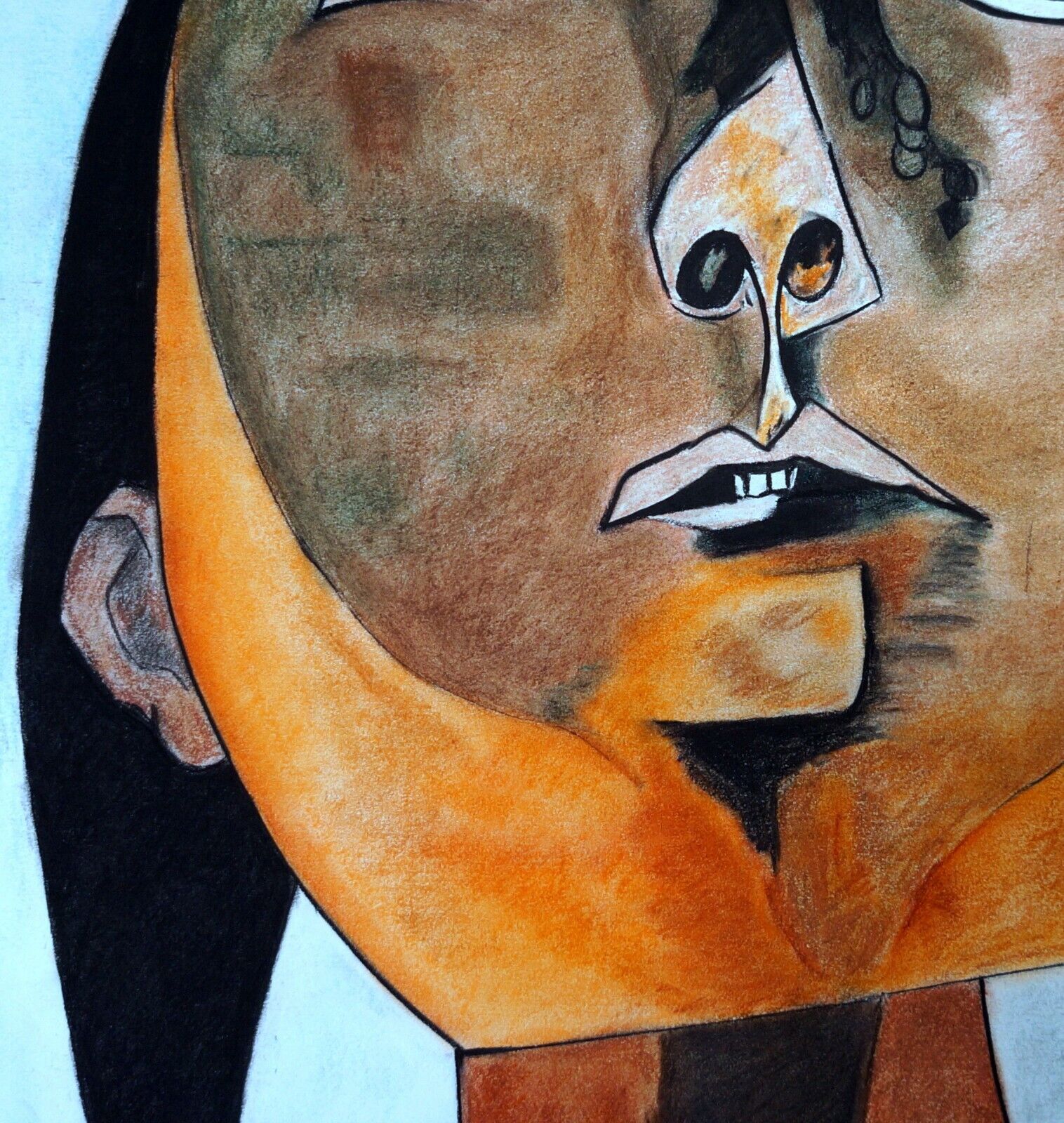 OSWALDO GUAYASAMIN véritable couleur graphite sur papier technique, dessin artistique signé. - Photo 6 sur 10