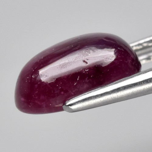 💎 2.86ct Oval Cabochon Purplish Red 6 Ray Star Ruby - Heated Glass Filling, Gem - Picture 5 of 12