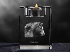 Freiberger, Kristall-Kerzenleuchter mit Pferd, Crystal Animals DE
