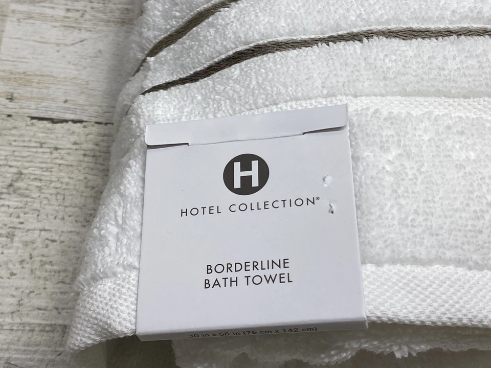 Hotel Collection Ultimate Micro Cotton Borderline 30" x 56" Bath Towel Beige New - Image 3 of 4