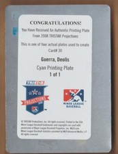 DEOLIS GUERRA 2008 Projections #1/1 Cyan Printing Plate RC Mets Rookie Tristar*