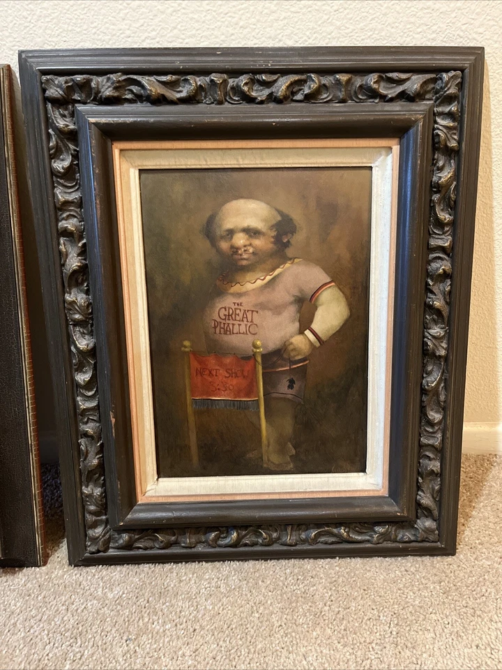 2 Original Vintage Original Modern Surrealist Oil Paintings, Charles BRAGG '60s - Image 3 of 4