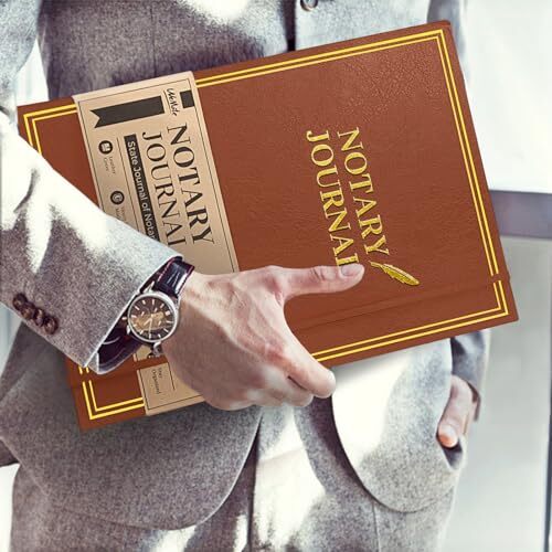 Notary Journal Log Book with 480 Record Entries, 12″x8.5″ Hardcover