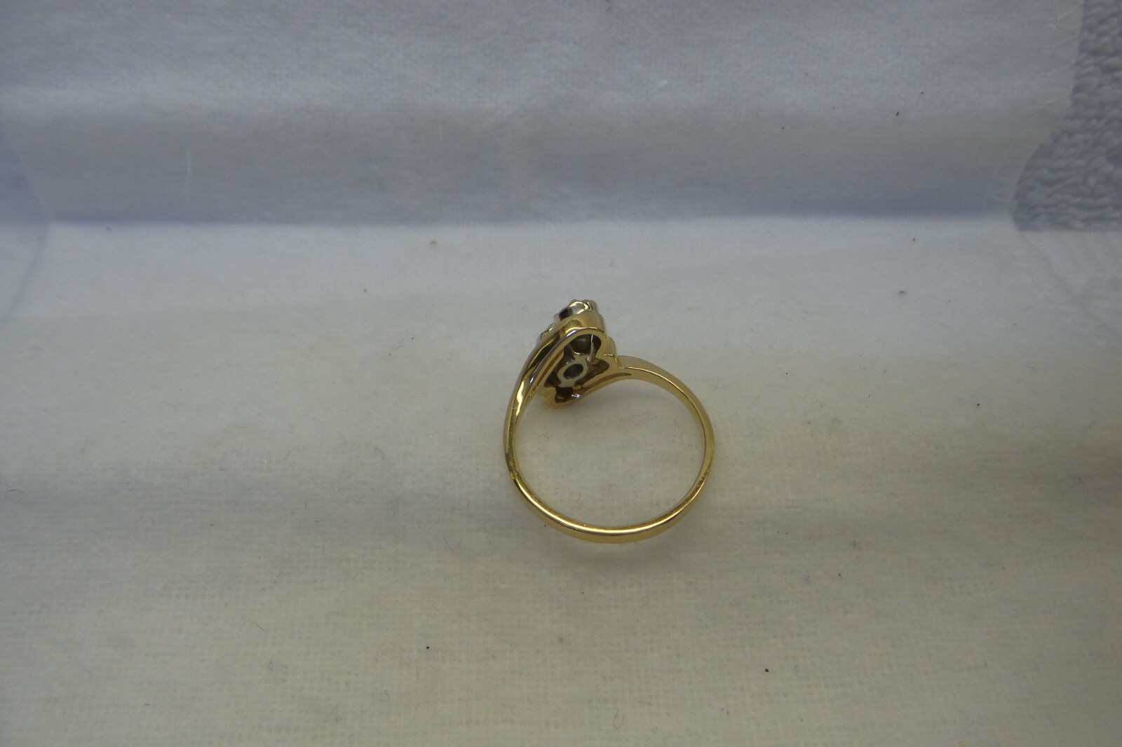 Estate 1970's Solid 14kt, Angular Set, 3 Natural … - image 9