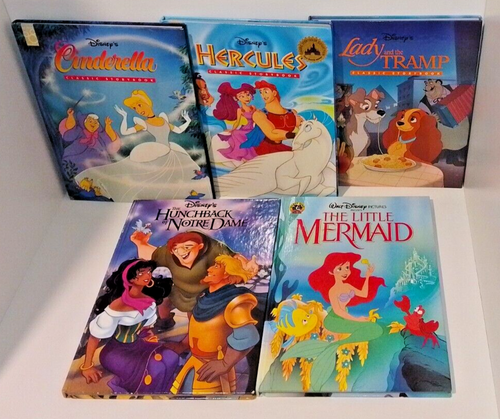 5 Vintage Disney Classic Storybook Books Lot Cinderella The Little Mermaid 90's