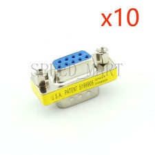 10 X 9 Pin RS232 DB9 Male to Female Serial Cable Gender Changer Coupler Adapter