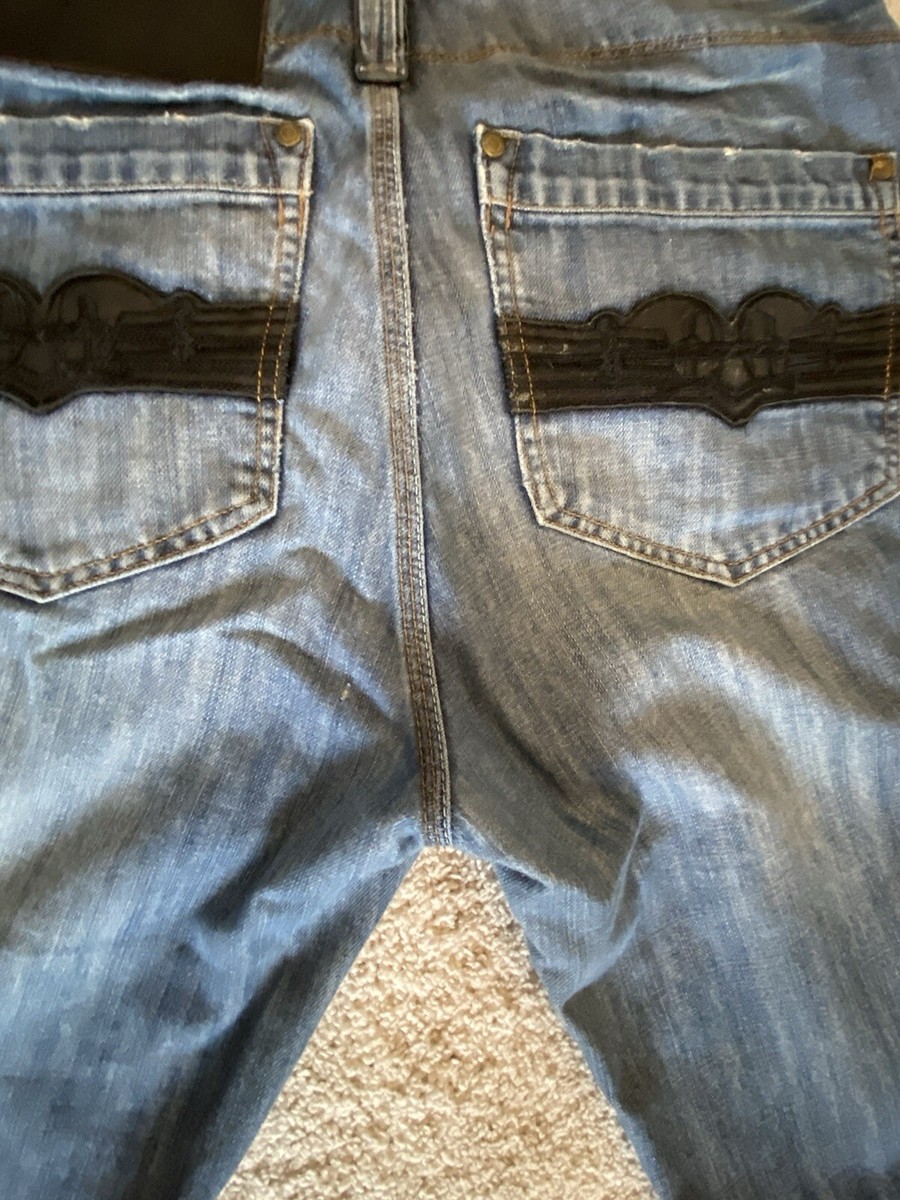 DENIME オリゾンティUSED WASH DENIM PANTS Ｗ33 Rare Dussault Ink Jeans Blue Y2K 2000's W33 Mens L34. Damage