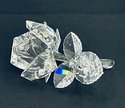 ✨箱付き✨SWAROVSKI チューリップクリスタルオブジェ Swarovski Crystal 'Rose with Dew Drops' Figurine. Gently