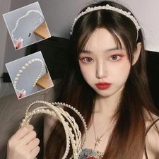 Ladies Gold Pearl Headband Hairband Band Hair Hoop Accessories H2B0