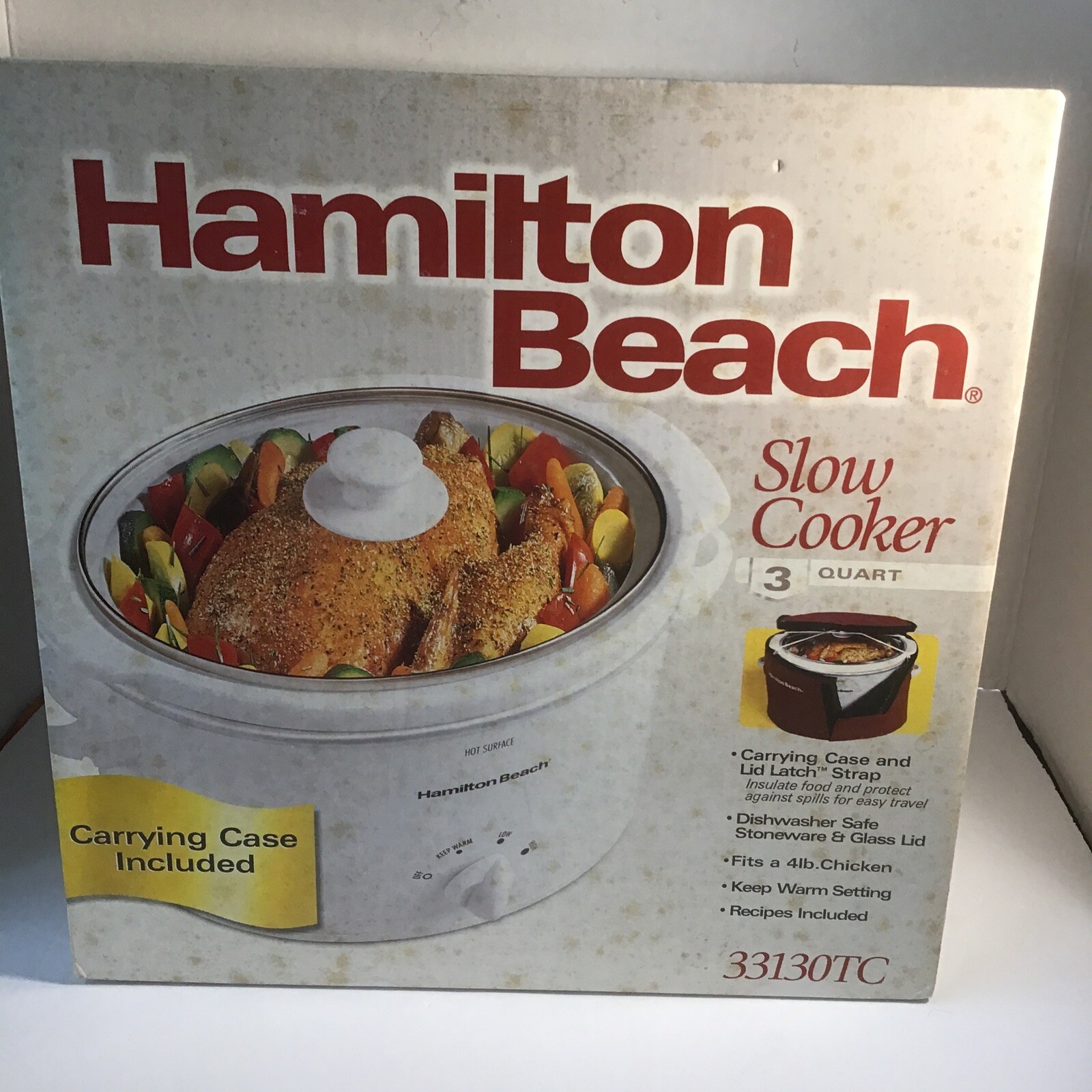 Hamilton Beach 3 Quart Slow Cooker White Model 33130TC New Sealed W