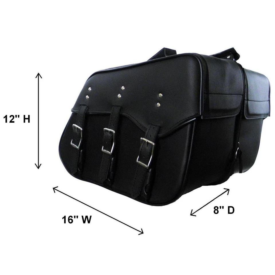 NUEVO 16" W X 12" H ALFORJAS INCLINADAS con Cremallera para Harley - DV79 Foto 2 de 3