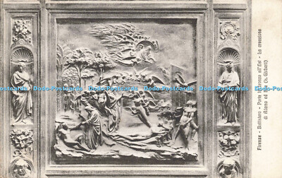 R212126 Firenze Battistero Porta in bronzo all Est La creazione di Adamo ed Eva