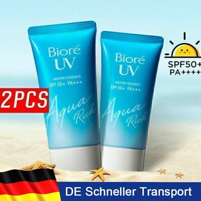2PCS Popular Biore Kao UV Sunscreen Aqua Rich Watery Essences SPF50+ Cream 50ml
