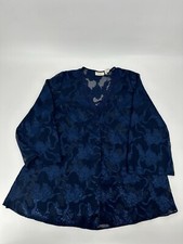 Vintage Victoria s Secret Women s Size M/L Floral Sheer Night Gown Cover Up Blue