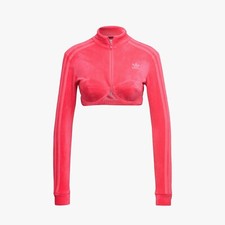 Adidas JEREMY SCOTT VELOUR TRACK TOP Cropped Sweat Shirt Jacket Women size S nwt