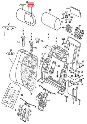 VW PHAETON 3D1 3D2 3D3 3D4 3D6 HEAD RESTRAINT ADJUSTABLE 3D0881914 NO DUTIES
