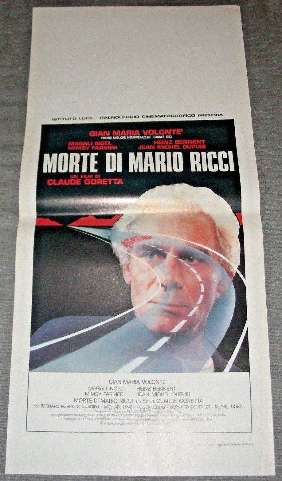 Locandina originale film La morte di Mario Ricci (1983) - Regia di Claude Goretta