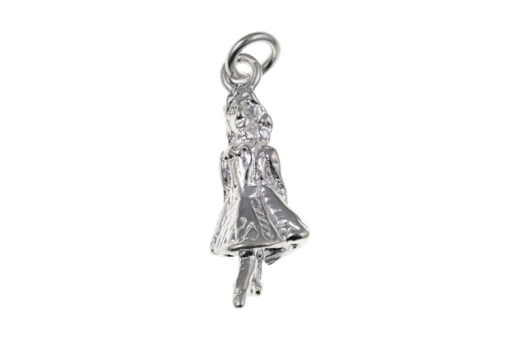 Colgante De Encanto De Niña De Danza Irlandesa De Plata Esterlina