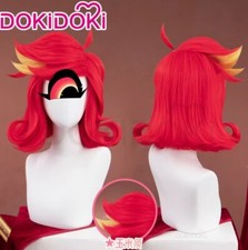 Anime Hazbin Hotel Niffty 35cm Red Yellow Hair Highlight Dyeing Hair Cosplay Wig