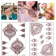 1Pcs Indian Lace Tattoo Stickers Waterproof Semi-permanent Henna Tattoo Sticker 