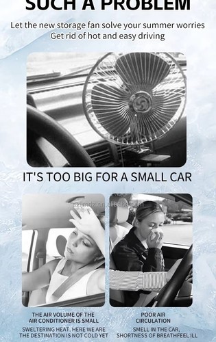 Car Cooling Air Fan 5V Dual Head Car Fan Portable Vehicle Fan 360° Rotatable - Picture 3 of 9